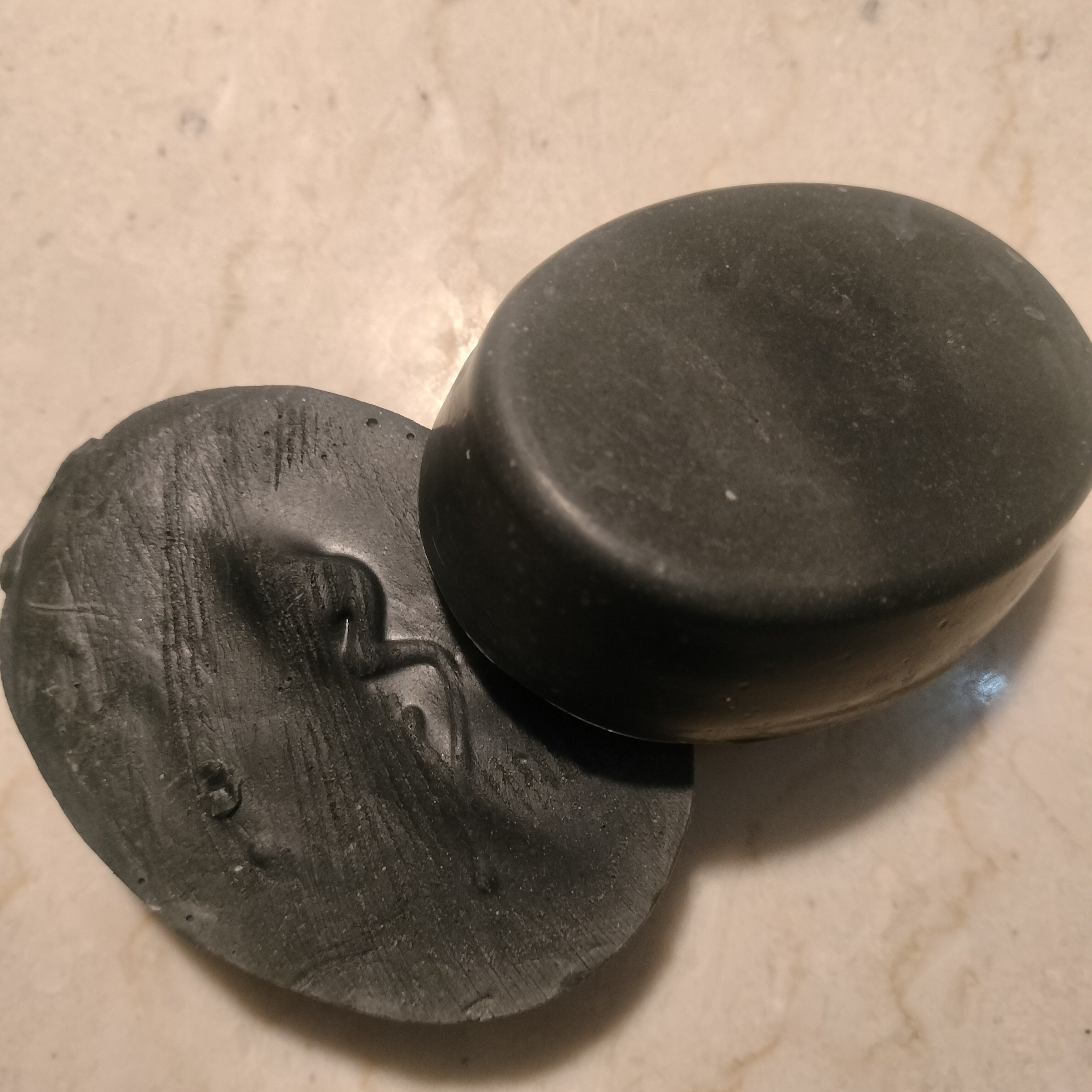 Floating Eco-Soap Bar Activated Charcoal Bergamot Rose Magnolia and Musk